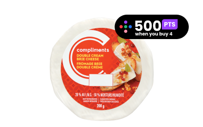 Compliments double cream brie cheese