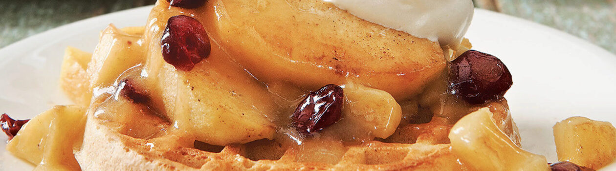 Homestyle Waffles with Warm Caramelized Apples Cropped