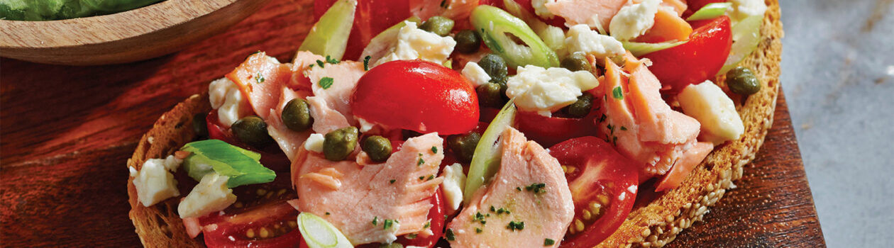 Open Face Salmon Dinner Sandwiches