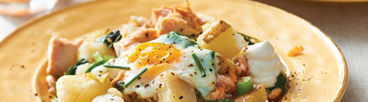 Recipe Oven Baked Eggs Salmon Spinach Hash
