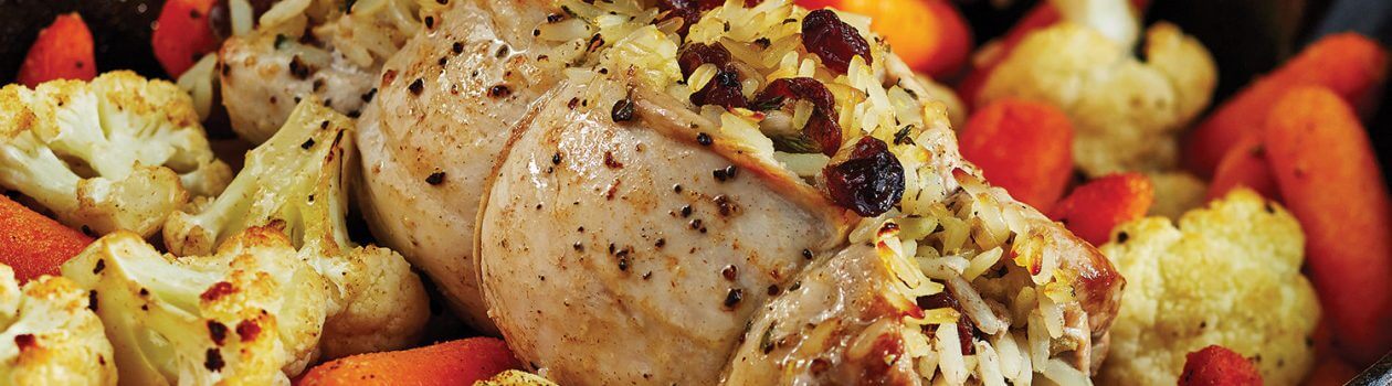 Stuffed Pork Tenderloin Roasted Cauliflower