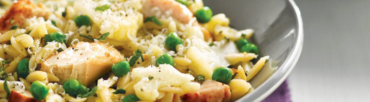creamy cauliflower chicken orzo