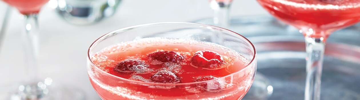 grapefruit raspberry mimosa mocktail
