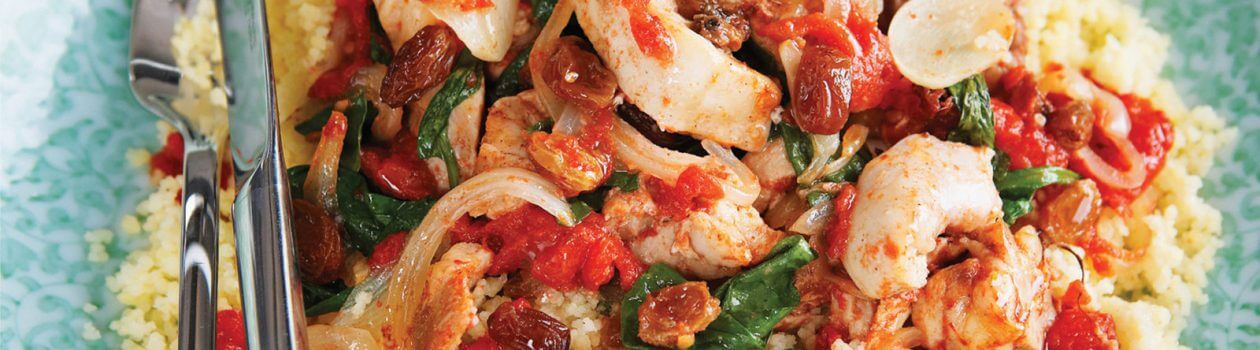 moroccan chicken spinach toss