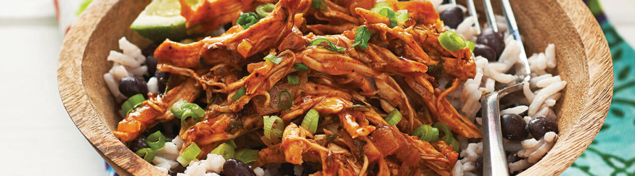 Bourbon Chicken Coconut Rice and Beans