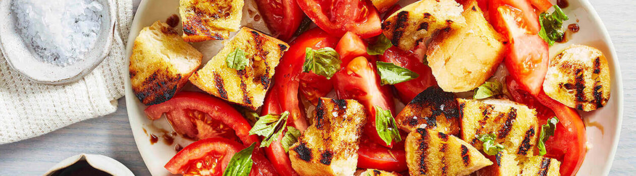Grilled Bread Tomato Salad