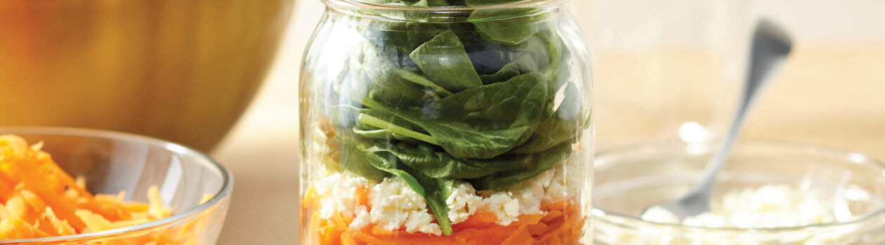 Mason Jar Lentil Spinach Salad 0051