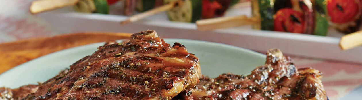 Mediterranean LambChops Veggie Skewers 853