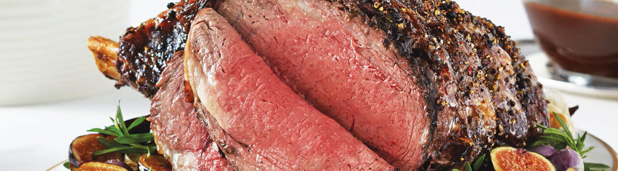 Peppercorn Crusted Pri me Rib Roast