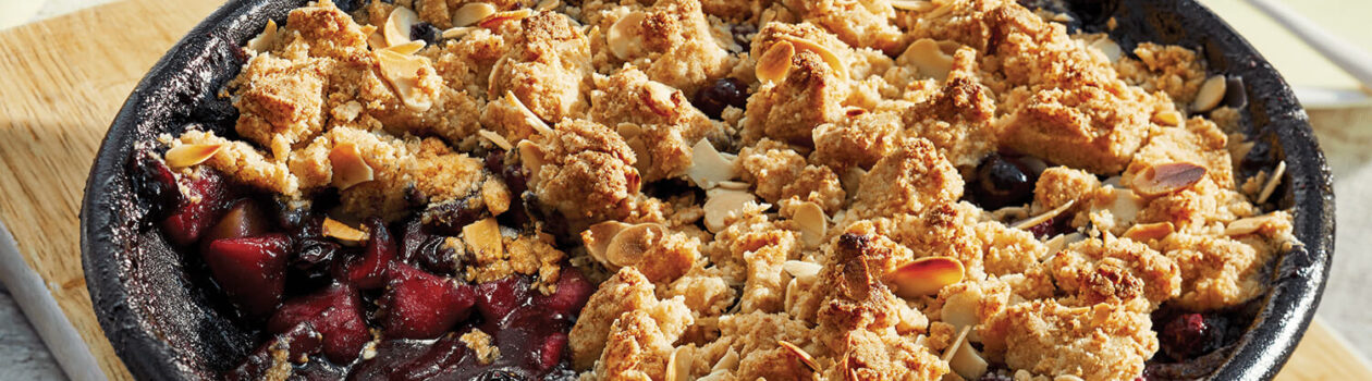 Recipe One Skillet BBQ Apple and Blueberry Streusel Cobbler