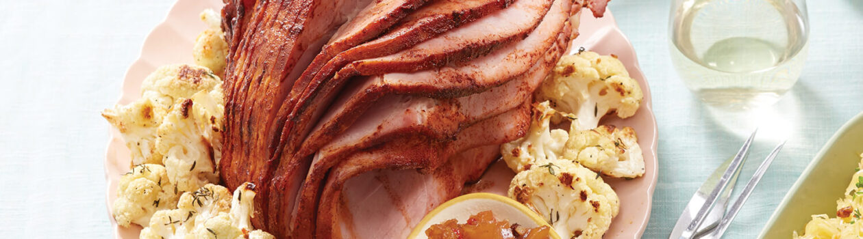 Recipe Spicy Ham with Pineapple Chutney and Roasted Vegetables A