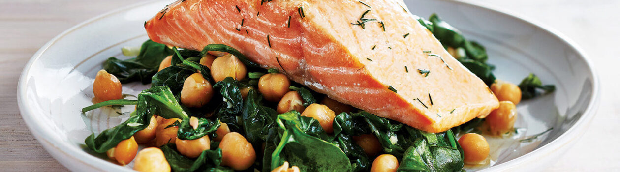 Salmon w Chickpea Spinach Saute v22