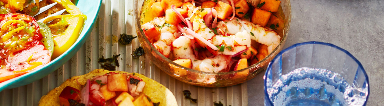 Shrimp and PeachCeviche