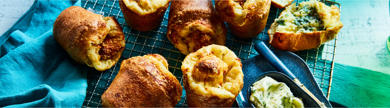 Smoked Cheddar Herb Pop overs