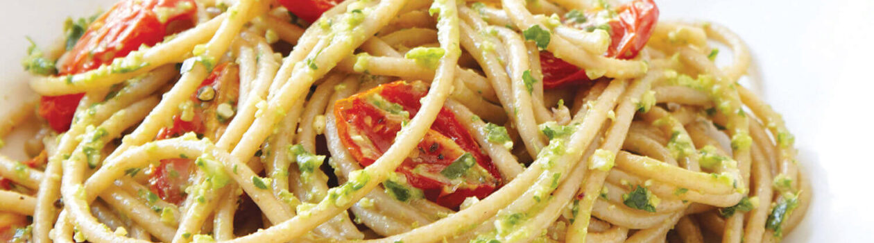 Walnut Arugula Pesto Pasta cropped