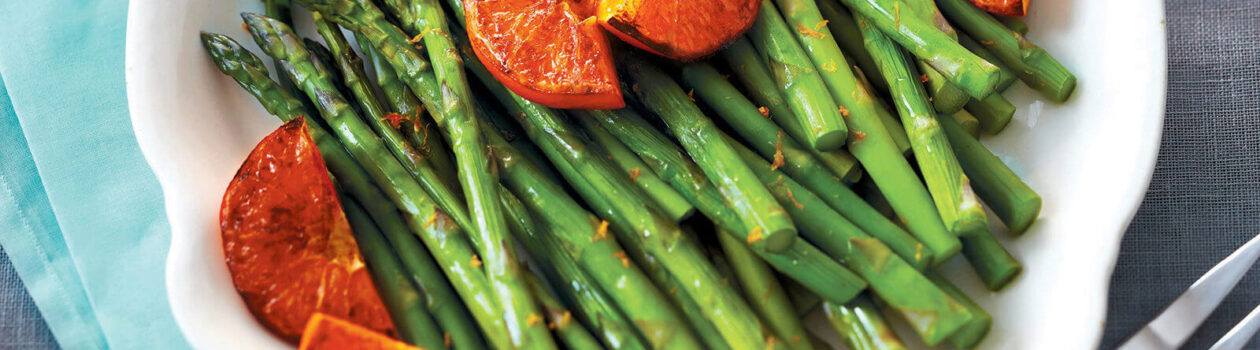 asparagus broiled spiced tangerines