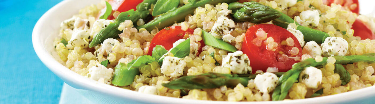 asparagus tomato goat cheese quinoa salad