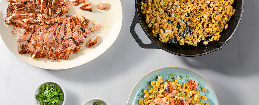 chili lime trout with honey butter corn
