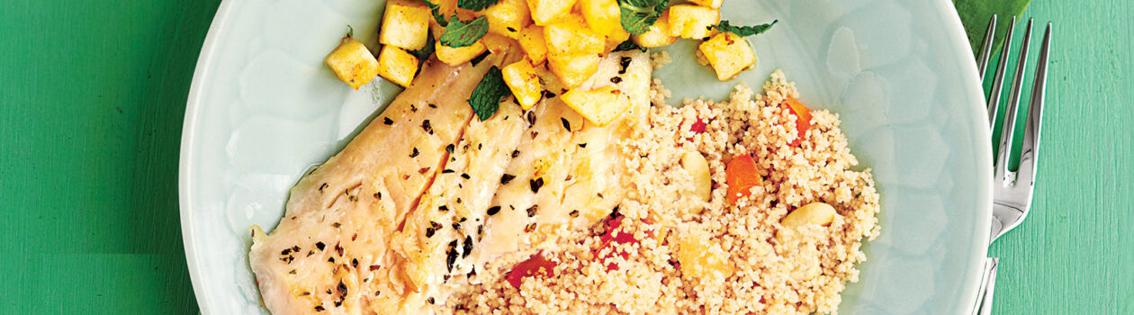 cod pineapple mint salsa couscous