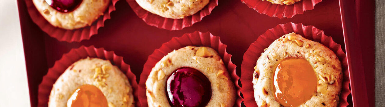 hazelnut thumbprint cookies with jam
