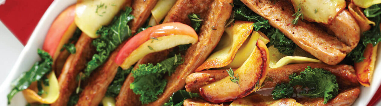 sausages potato kale apple