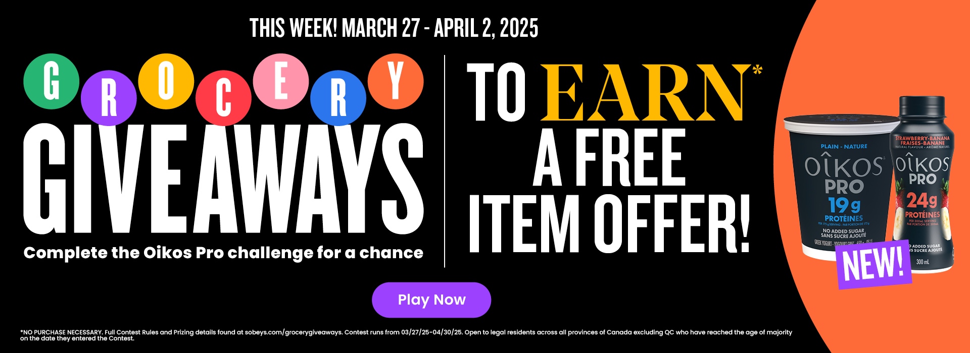 Play Grocery Giveaways for a chance to win exciting prizes, on now!