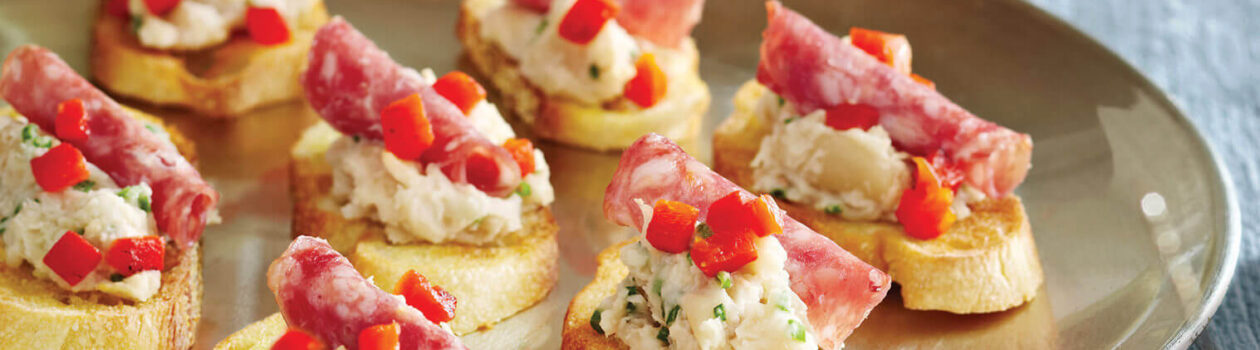 white bean salami crostini