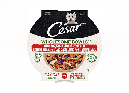 CESAR® Wholesome Bowls⢠Beef, Chicken, Carrots & Purple Potatoes 85 g