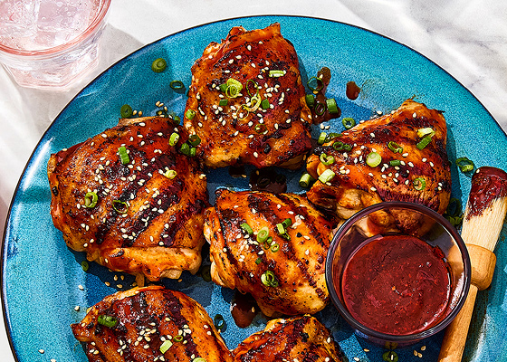 Overhead shot of Korean BBQ Chicken