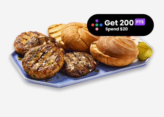 Plate of chuck burgers with hamburger buns