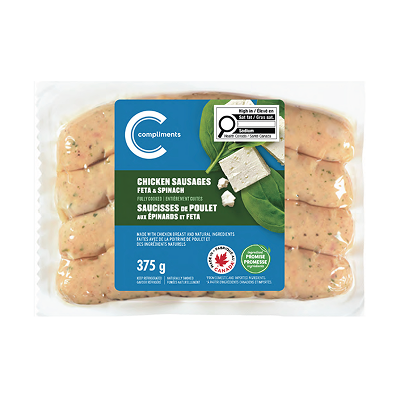 Compliments Chicken Feta & Spinach Sausage